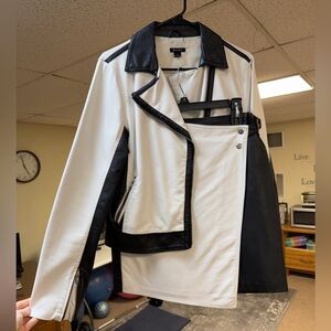 Women's Black and White faux leather set